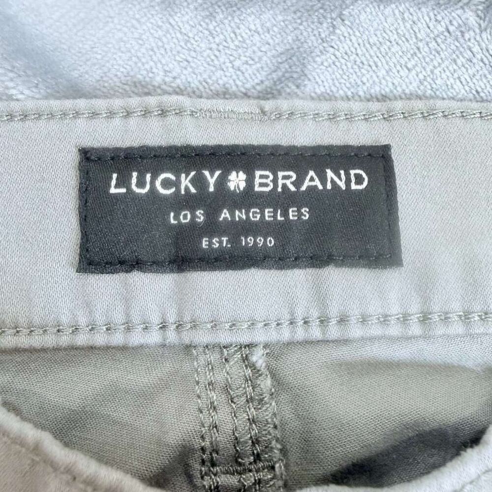 Lucky Brand 411 Athletic Taper Stretch Mens Khaki Silver Gray Chino Pants 30x30 - Picture 3 of 15